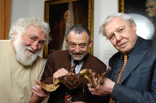 De gauche à droite, David Bellamy, Clive Farrell et Sir David Attenborough 